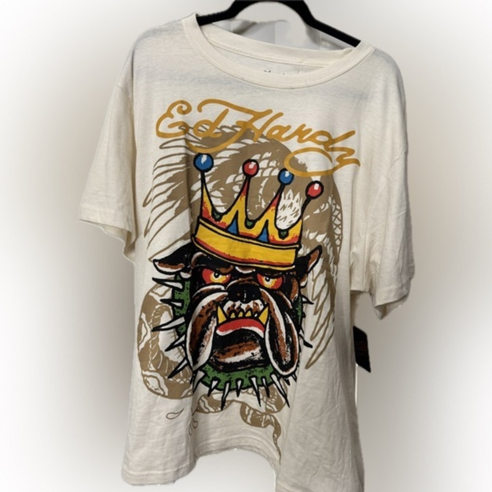 Ed Hardy Bulldog and Crown Design Size mens 2X NWT